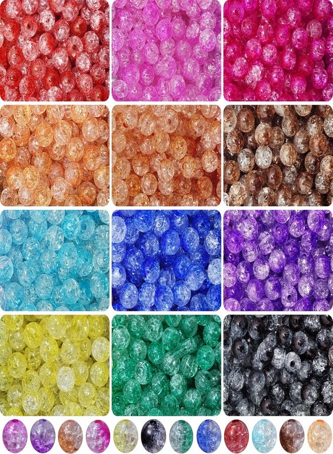 إنديكونب مجموعة INDIKONB Crackle Dual Shade Combo لصنع الأساور والمجوهرات | أشكال دائرية متعددة الألوان من الأكريليك 8 مم | مجموعة أدوات حرفية بلاستيكية لصنع الإكسسوارات بنفسك ومشاريع فنية مستوحاة من الكريستال - Image 1